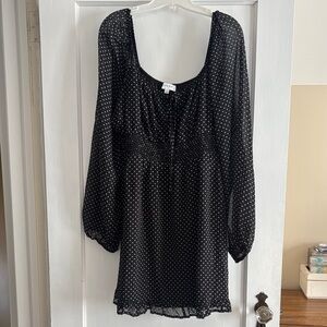 Gilli Black and White Polka Dot Midi Dress